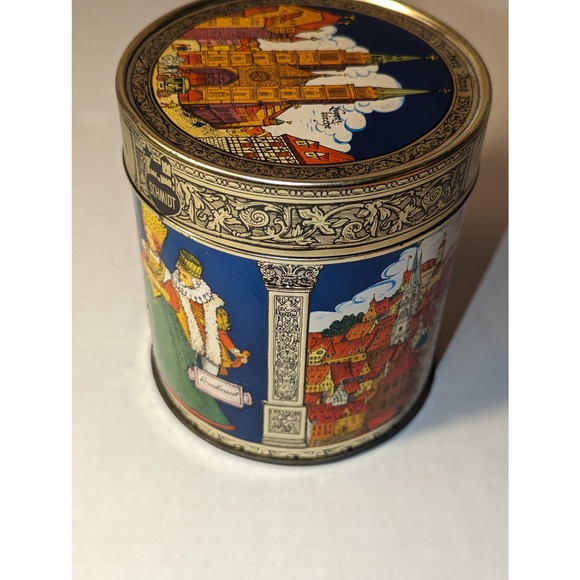 Vintage E. Otto Schmidt Germany Cookie Round Tin Nurnberger Land Geht Dutch - Picture 4 of 9